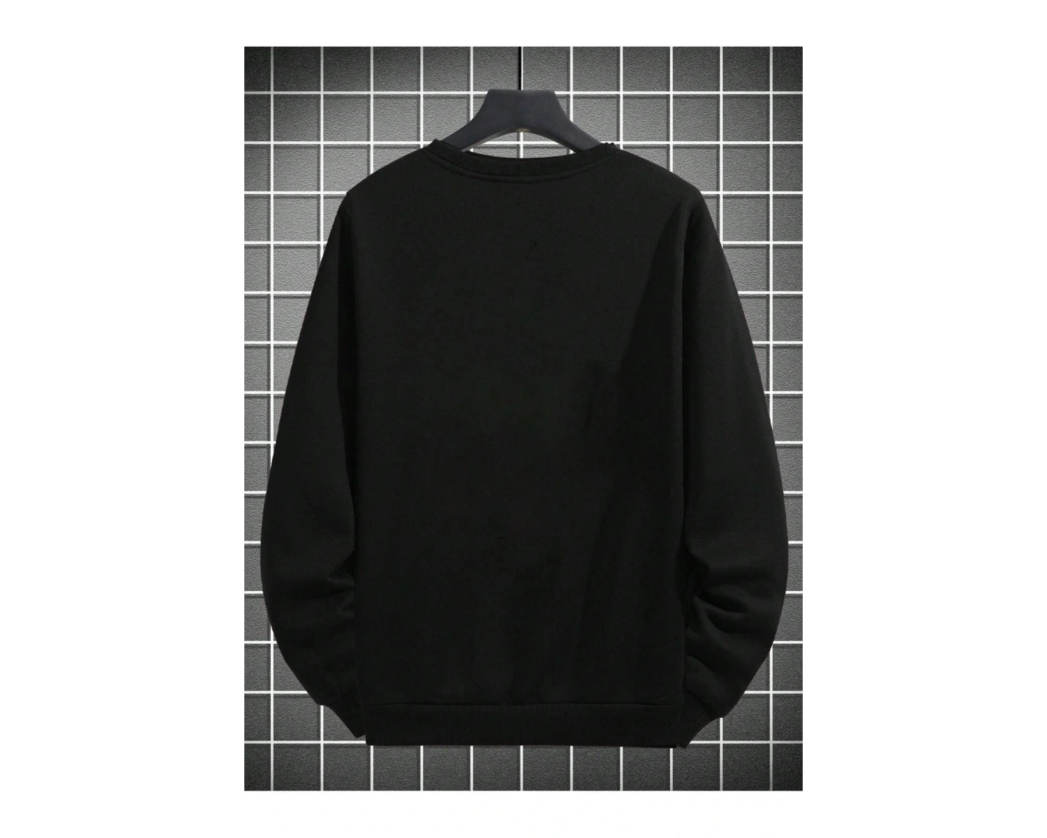 Slogan Graphic Drop Shoulder Sweatshirt Siyah