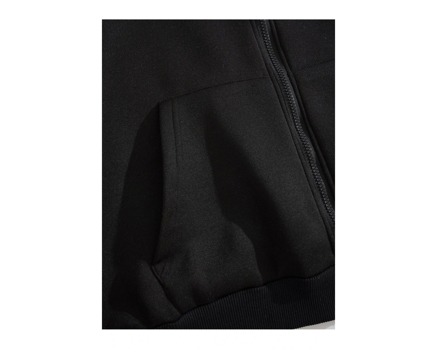 Slogan Graphic Zip Up Drawstring Lined Hoodie Siyah