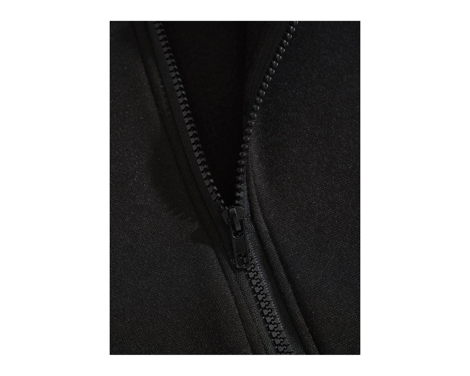 Slogan Graphic Zip Up Drawstring Lined Hoodie Siyah