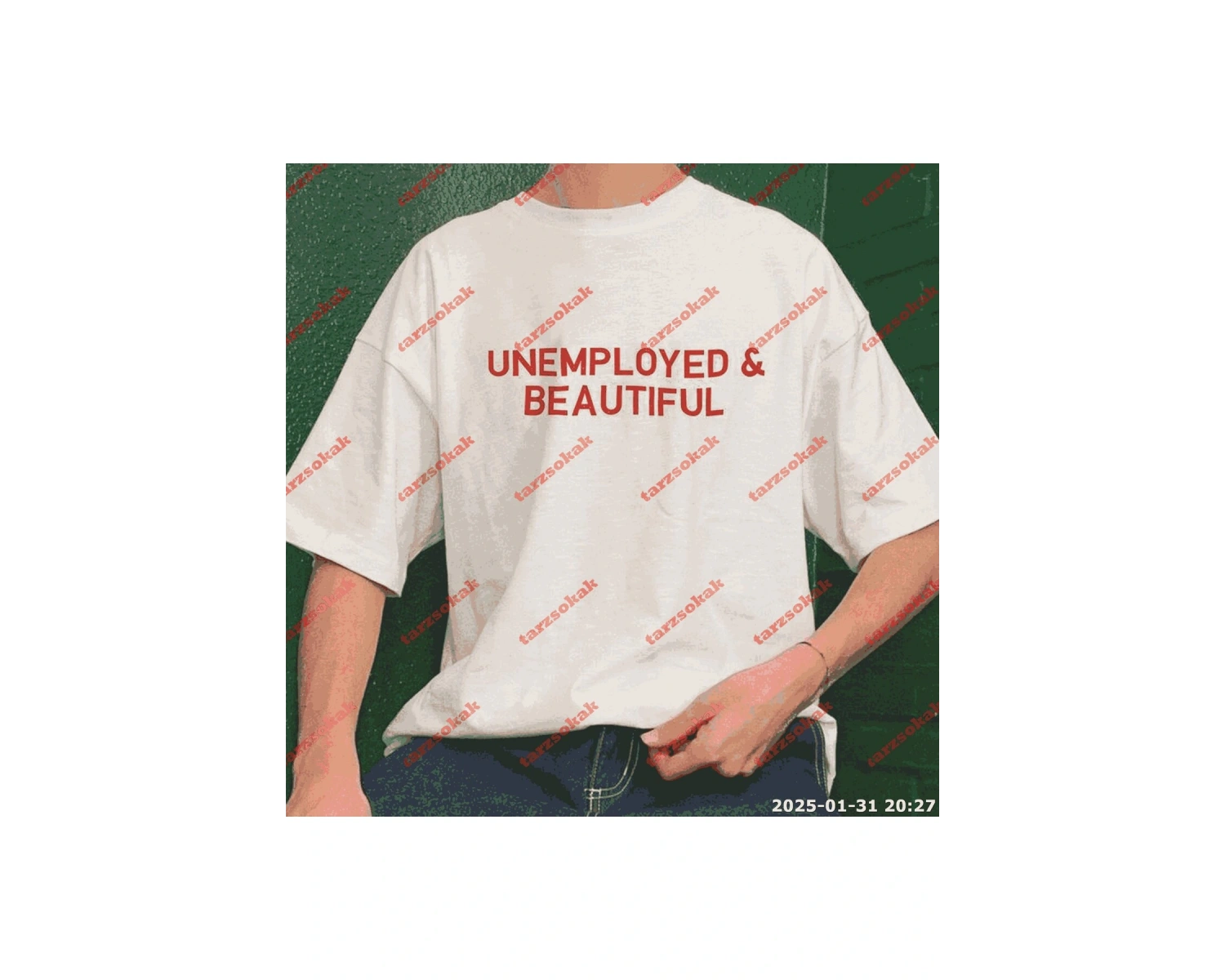 Slogan Unisex Yazılı Oversize Tshirt TWGWBR11