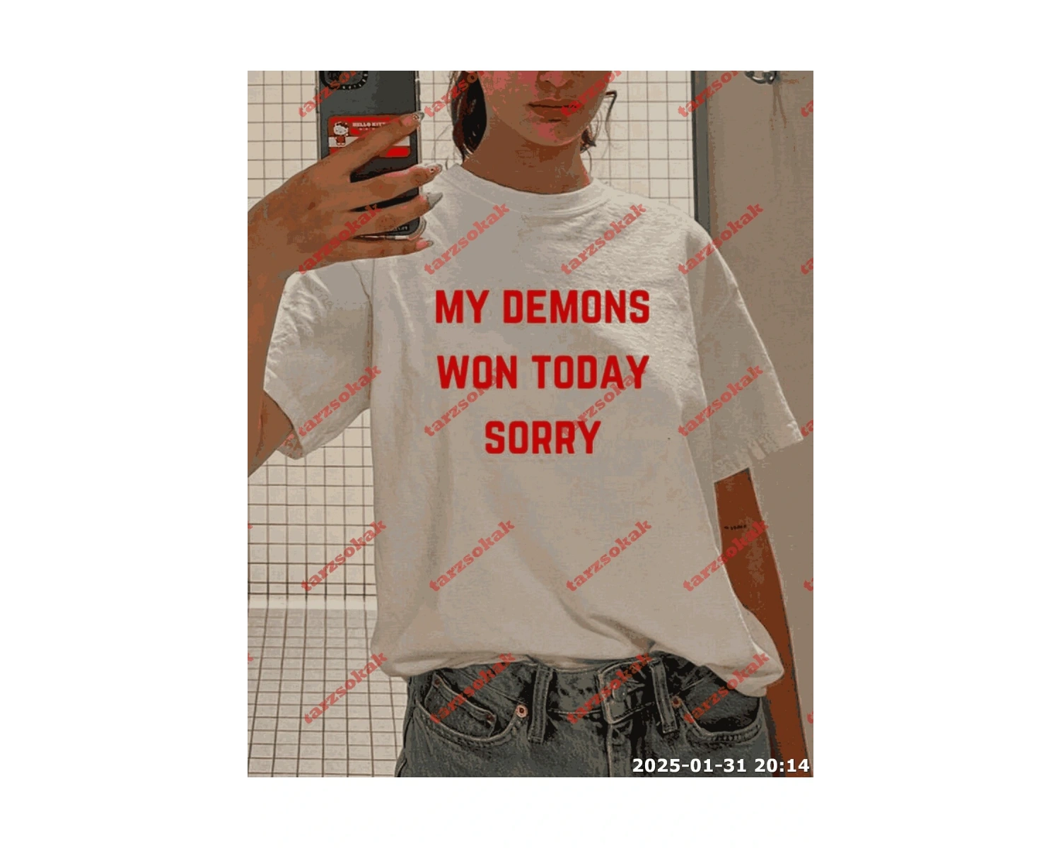 Slogan Unisex Yazılı Oversize Tshirt TWGWBR35