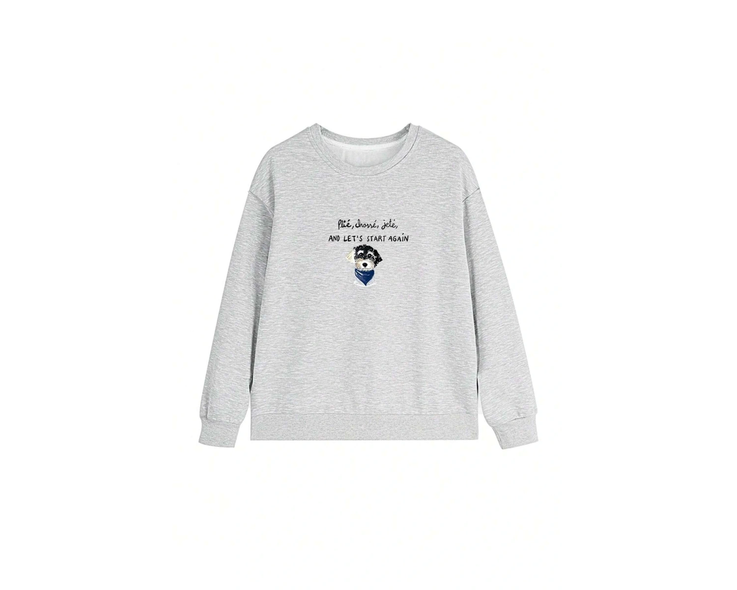 Slogan ve Karikatür Grafikli Düşük Omuz Oversize Sweat Beyaz