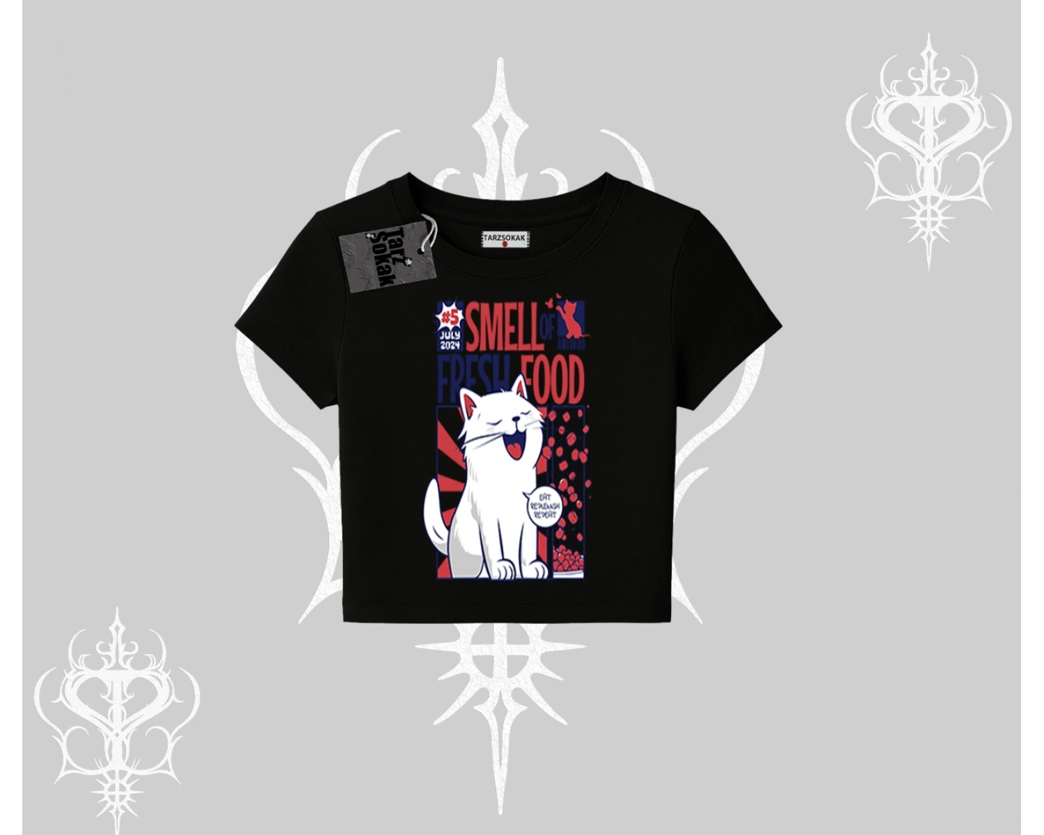 Smell of Fresh Food Kedi Baskılı Babby Tee Tshirt