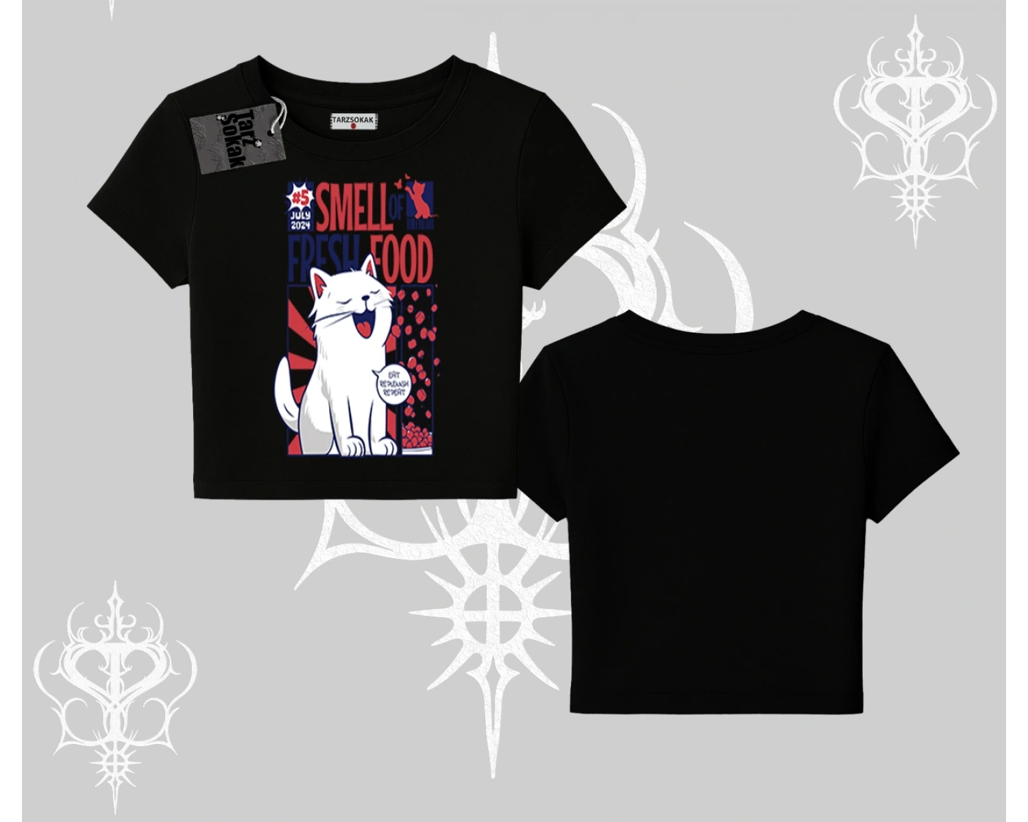 Smell of Fresh Food Kedi Baskılı Babby Tee Tshirt