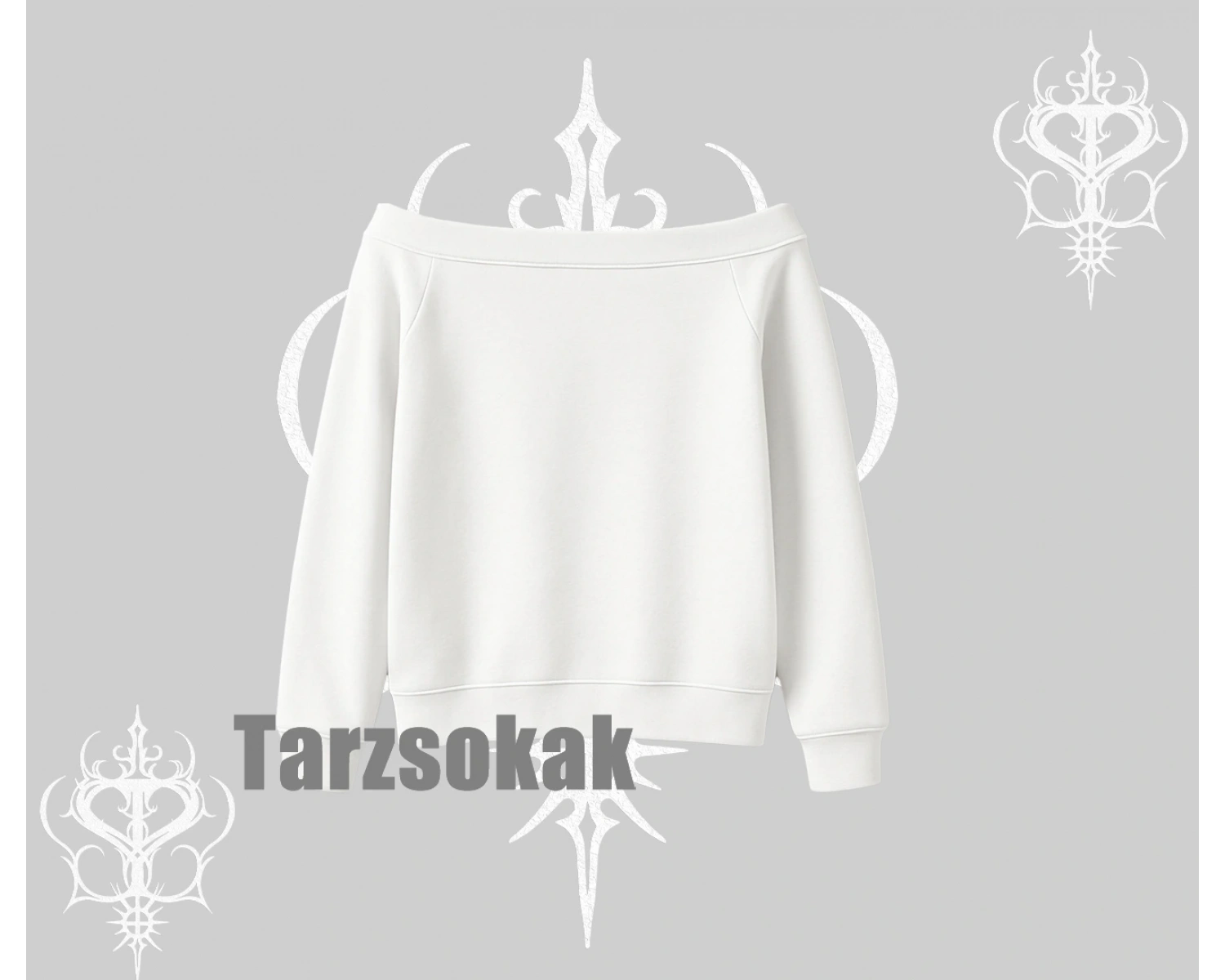 Smell of Fresh Food Kedi Baskılı Kayık Yaka Sweatshirt