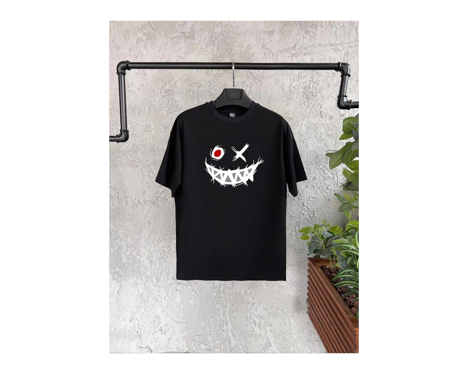 Smile Monster Baskılı Beyaz Erkek
