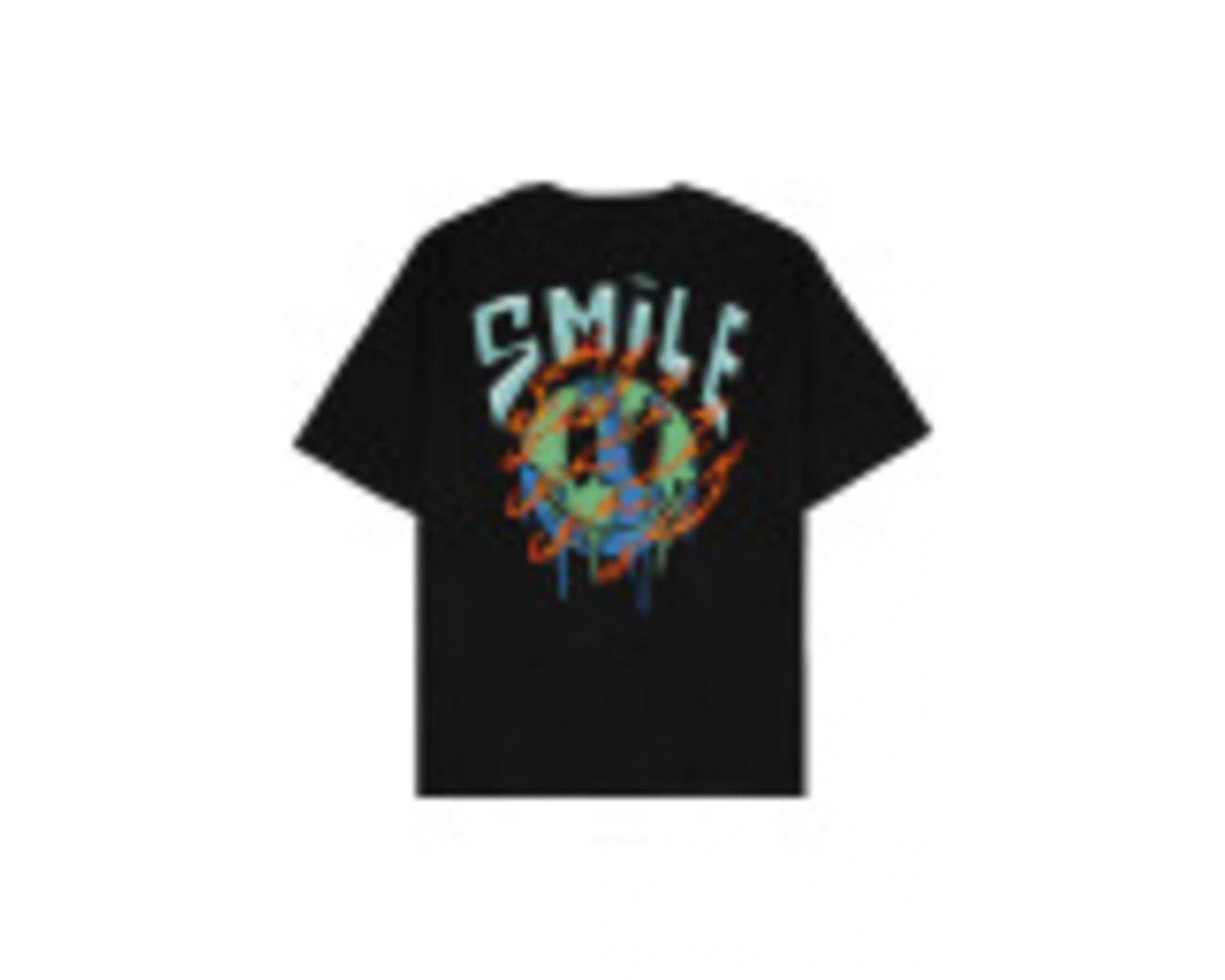 Smile Siyah Oversize Unisex T-shirt