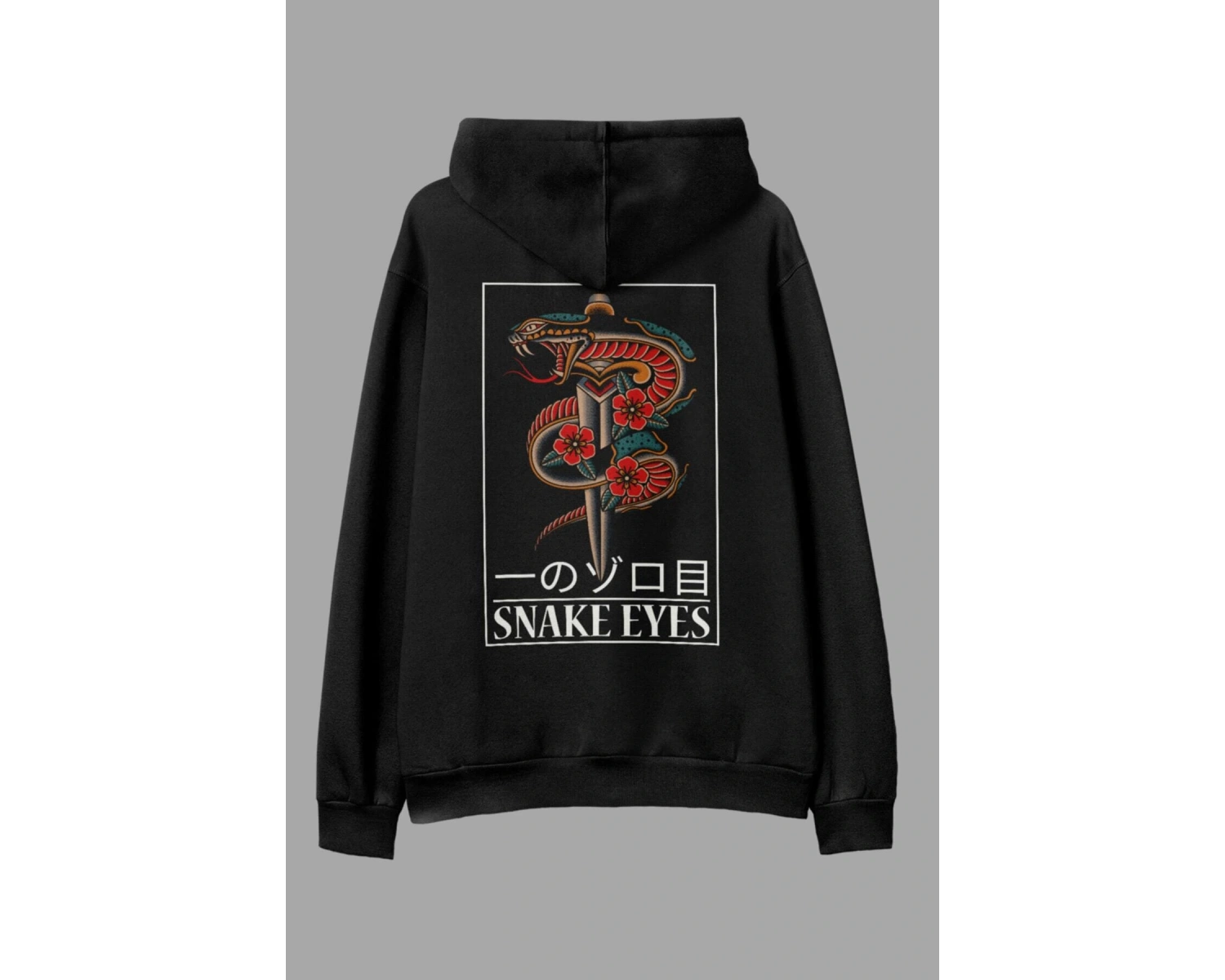 Snake Eyes Beyaz Oversize Unisex Kapüşonlu Sweatshirt Hoodie