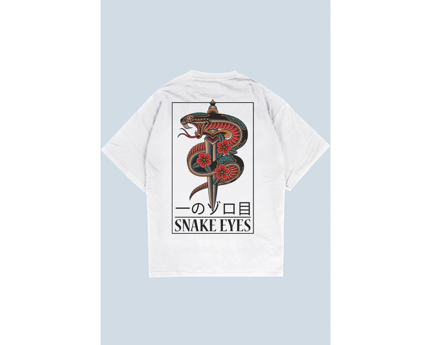 Snake Eyes Beyaz Oversize Unisex T-shirt