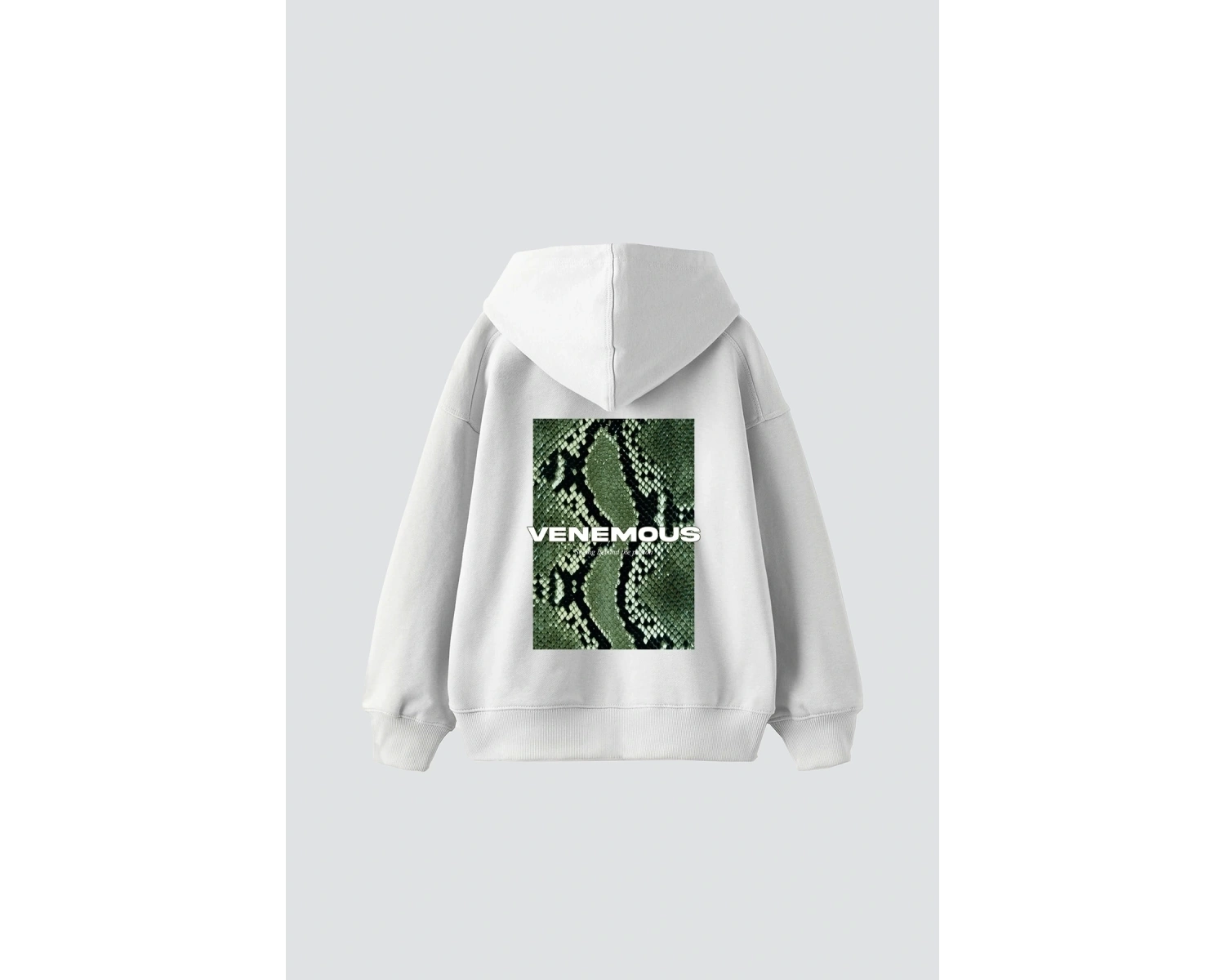 Snake Venomous Baskılı Oversize Unisex Premium Beyaz