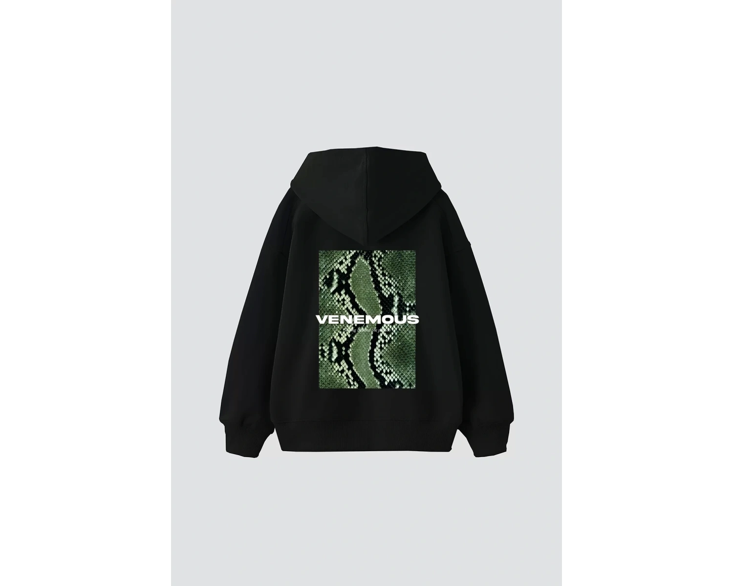 Snake Venomous Baskılı Oversize Unisex Premium Siyah