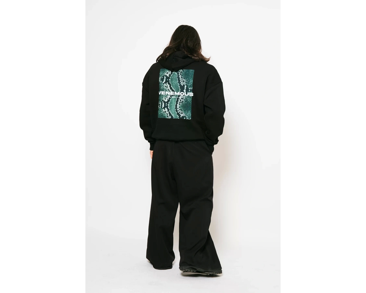 Snake Venomous Baskılı Oversize Unisex Premium Siyah