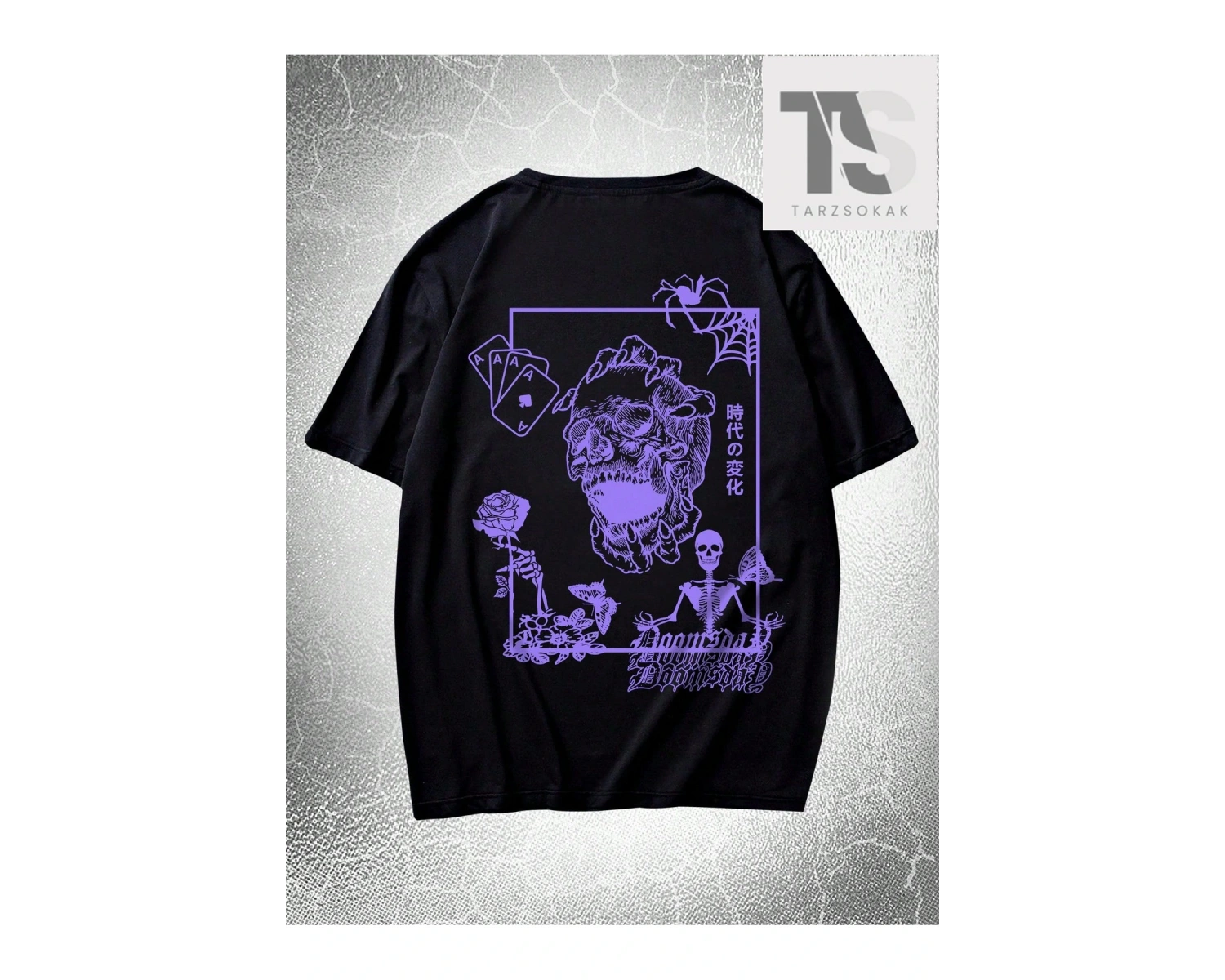 Sokak Hayatı Erkek Pamuk Mektup Araba Grafik Tişört