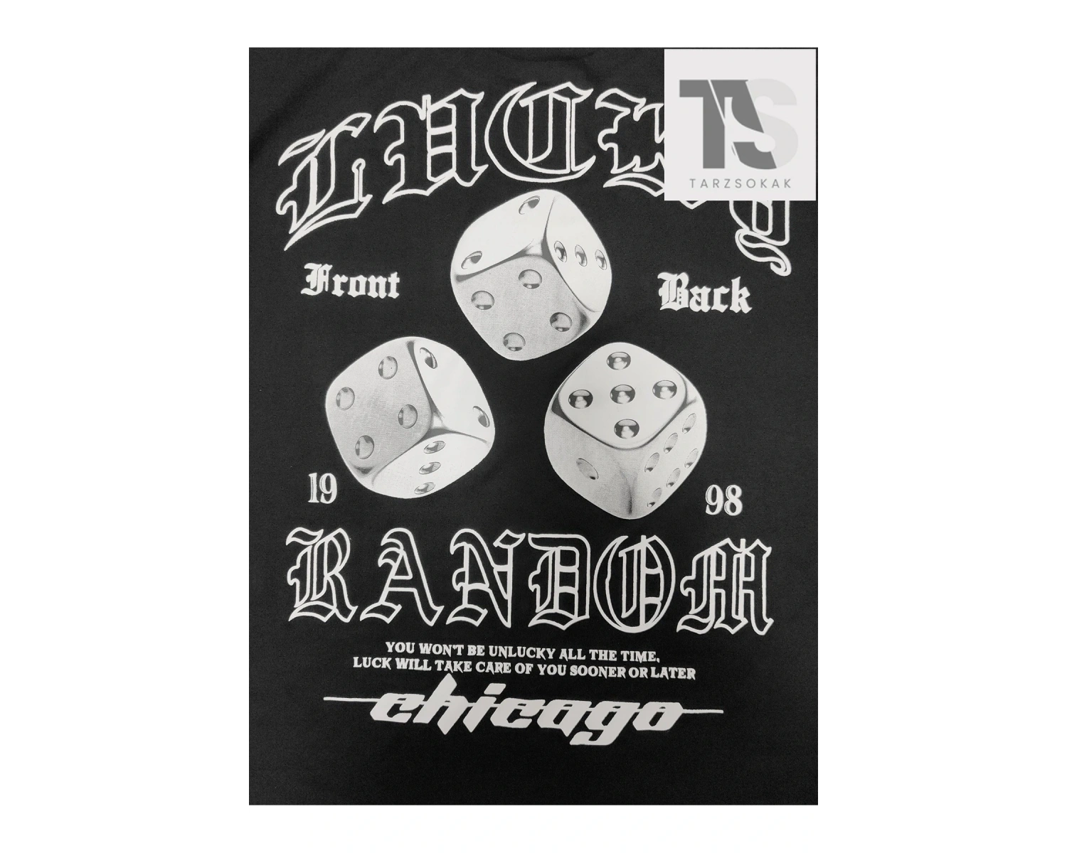 Sokak Hayatı Erkek Zar Mektup Grafikli Tişört