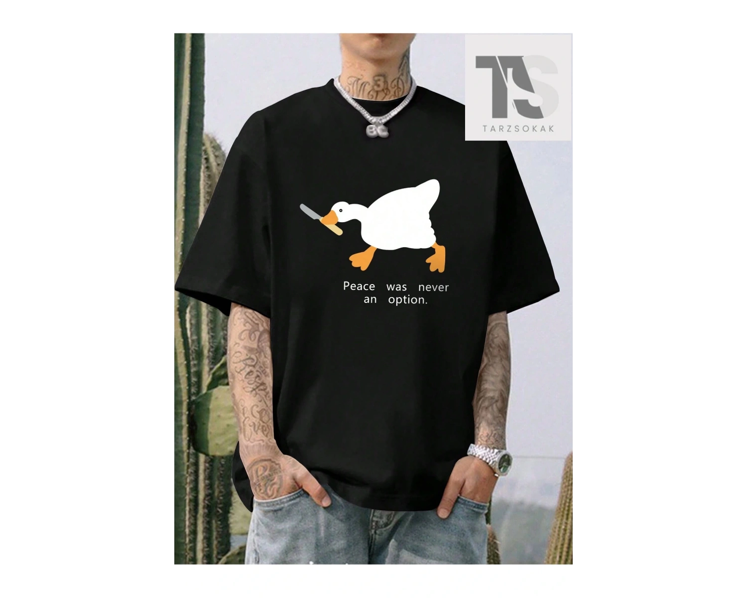 Sokak Hayatı Erkekler Mektup Karikatür Grafik Tee