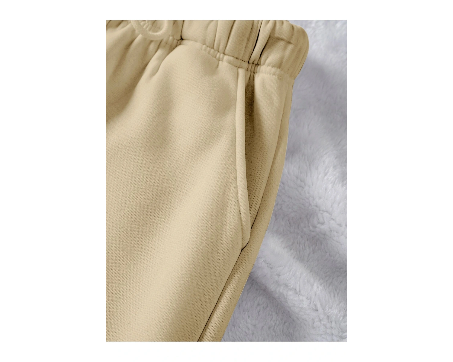 Solid Drawstring Waist 4 Mevsim Eşofman