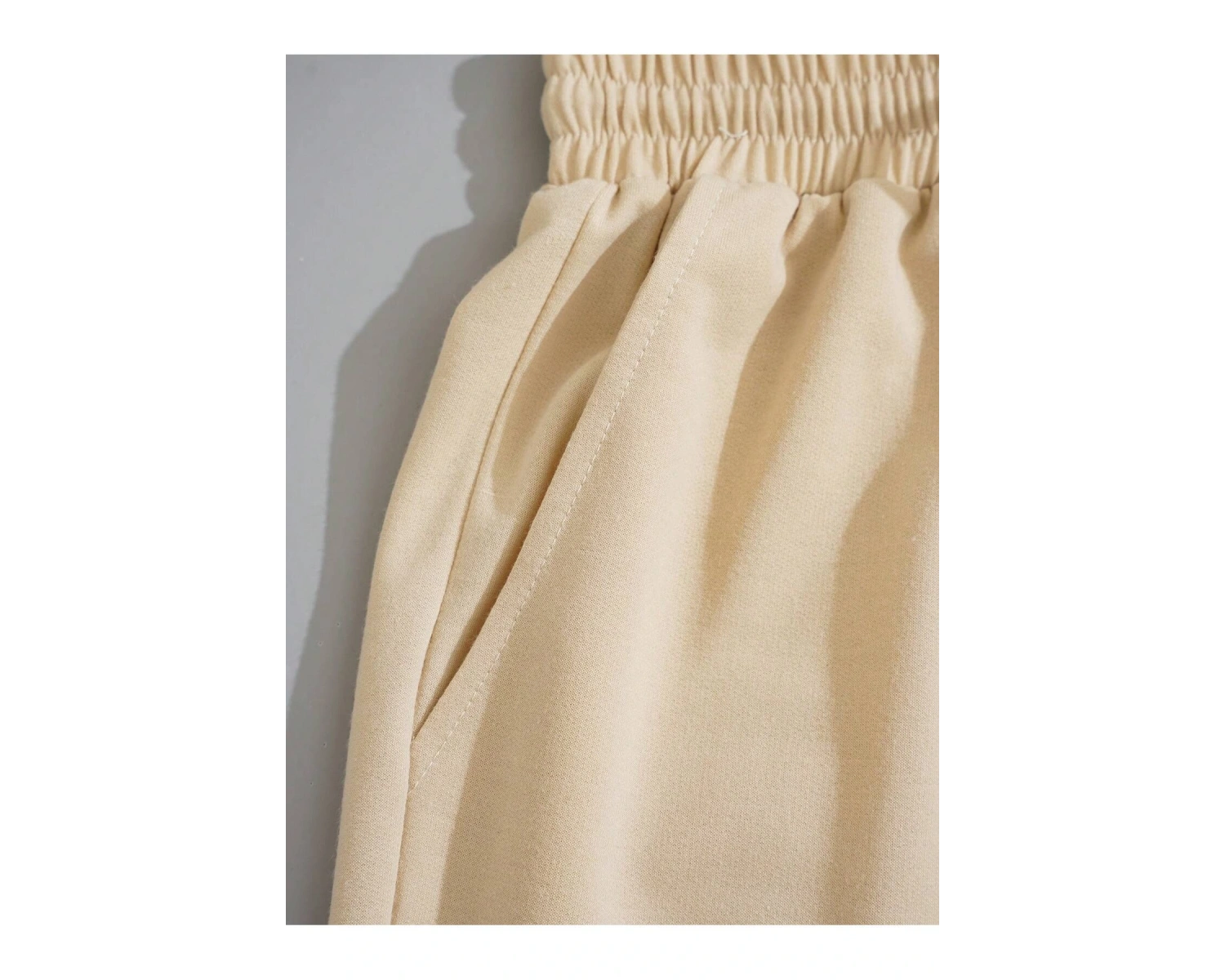 Solid Drawstring Waist Slant Pocket Şort