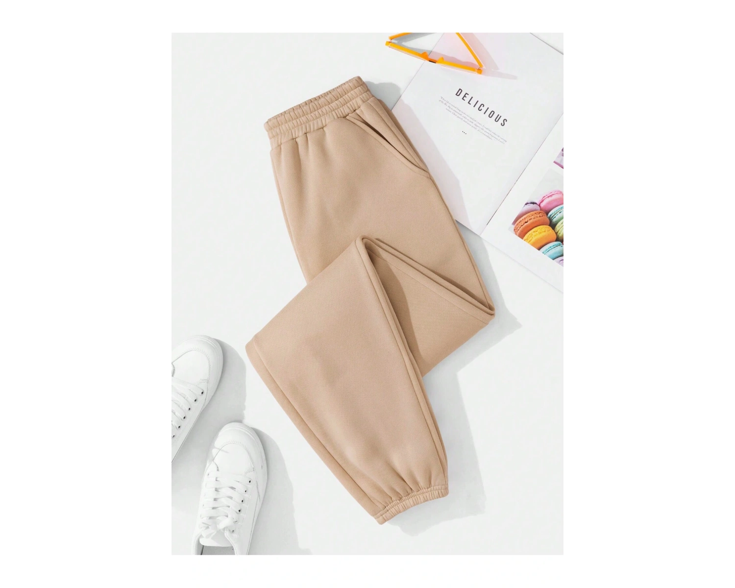 Solid Elastic Waist 4 Mevsim Eşofman