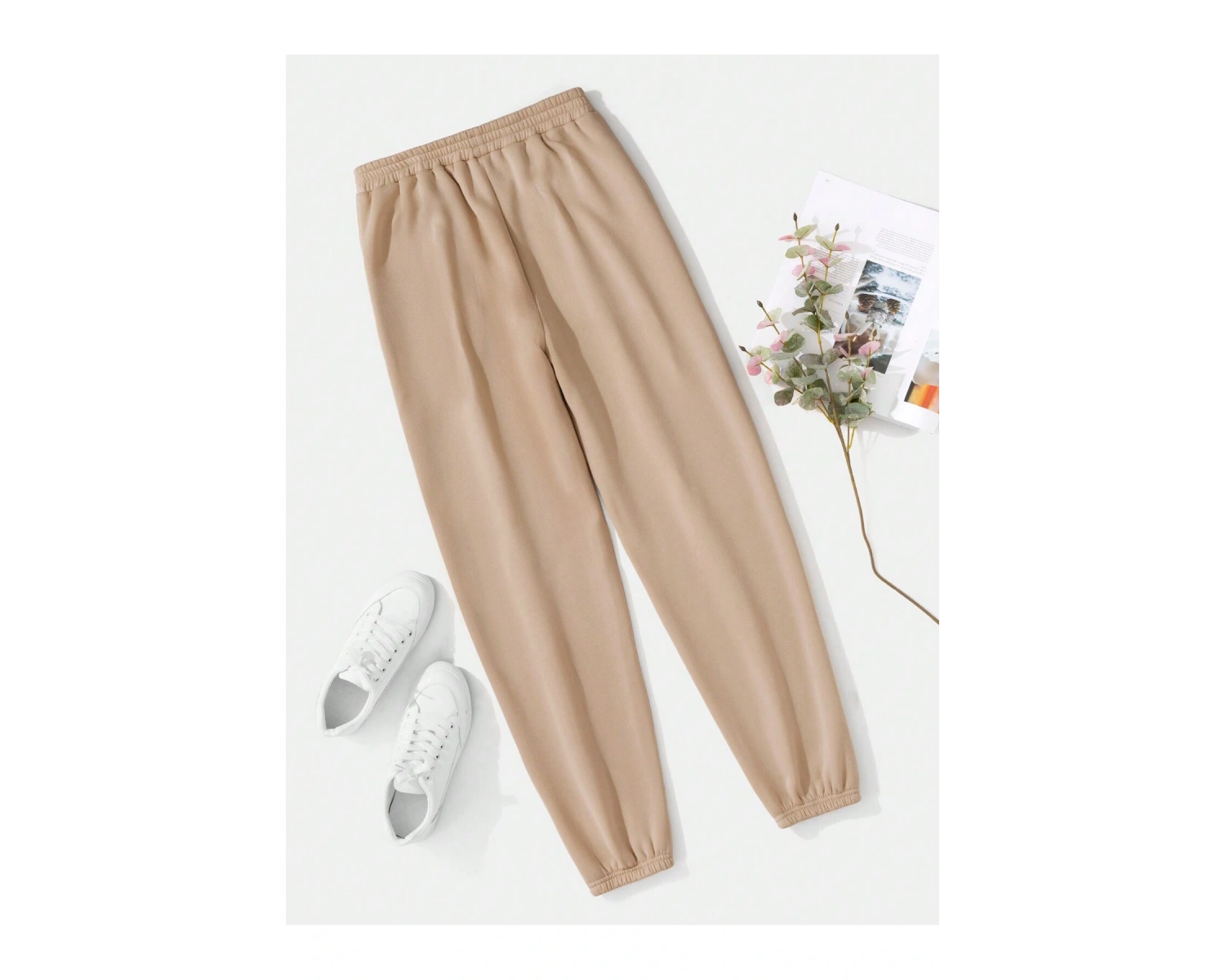 Solid Elastic Waist 4 Mevsim Eşofman