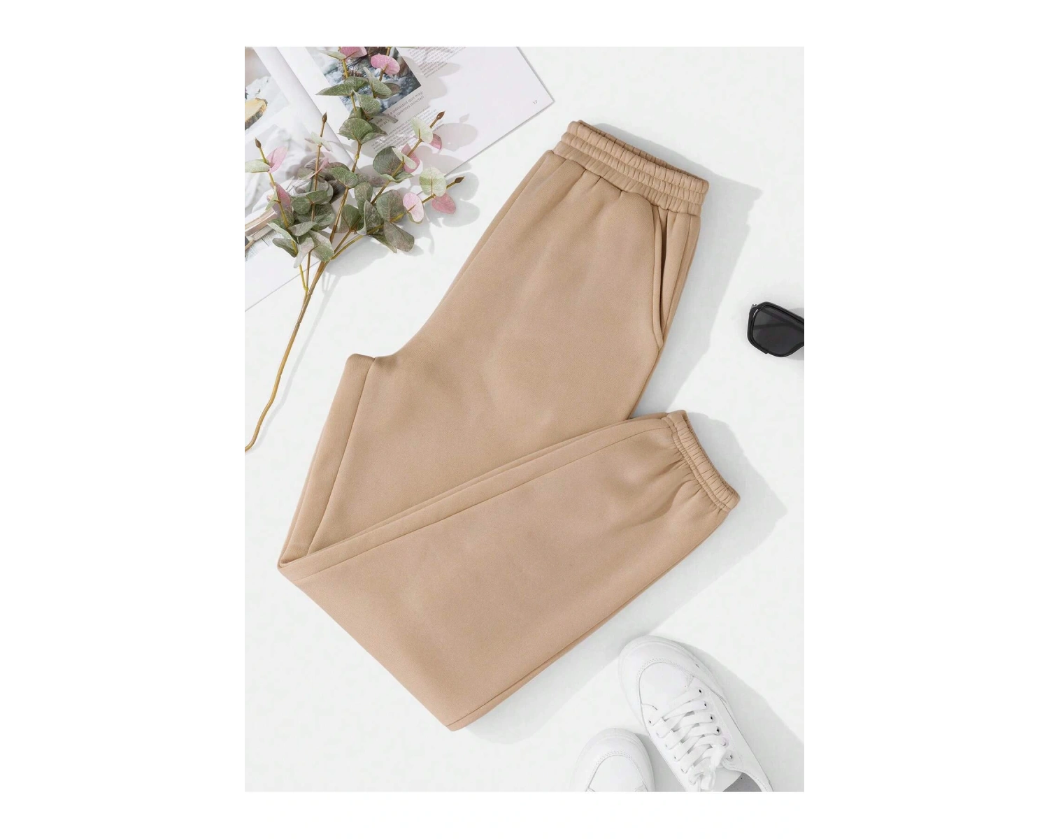 Solid Elastic Waist 4 Mevsim Eşofman