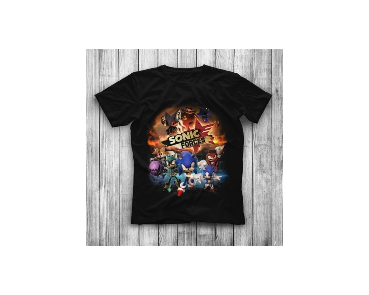 Sonic The Hedgehog Siyah Unisex Tişört