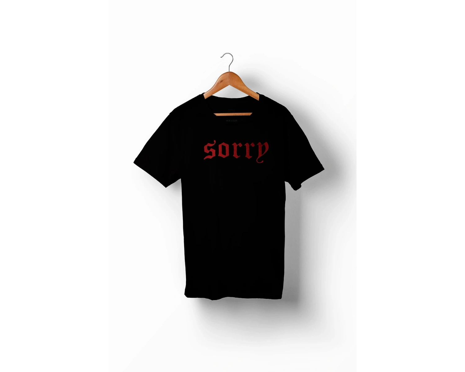 Sorry Baskılı Unisex Siyah T-shirt