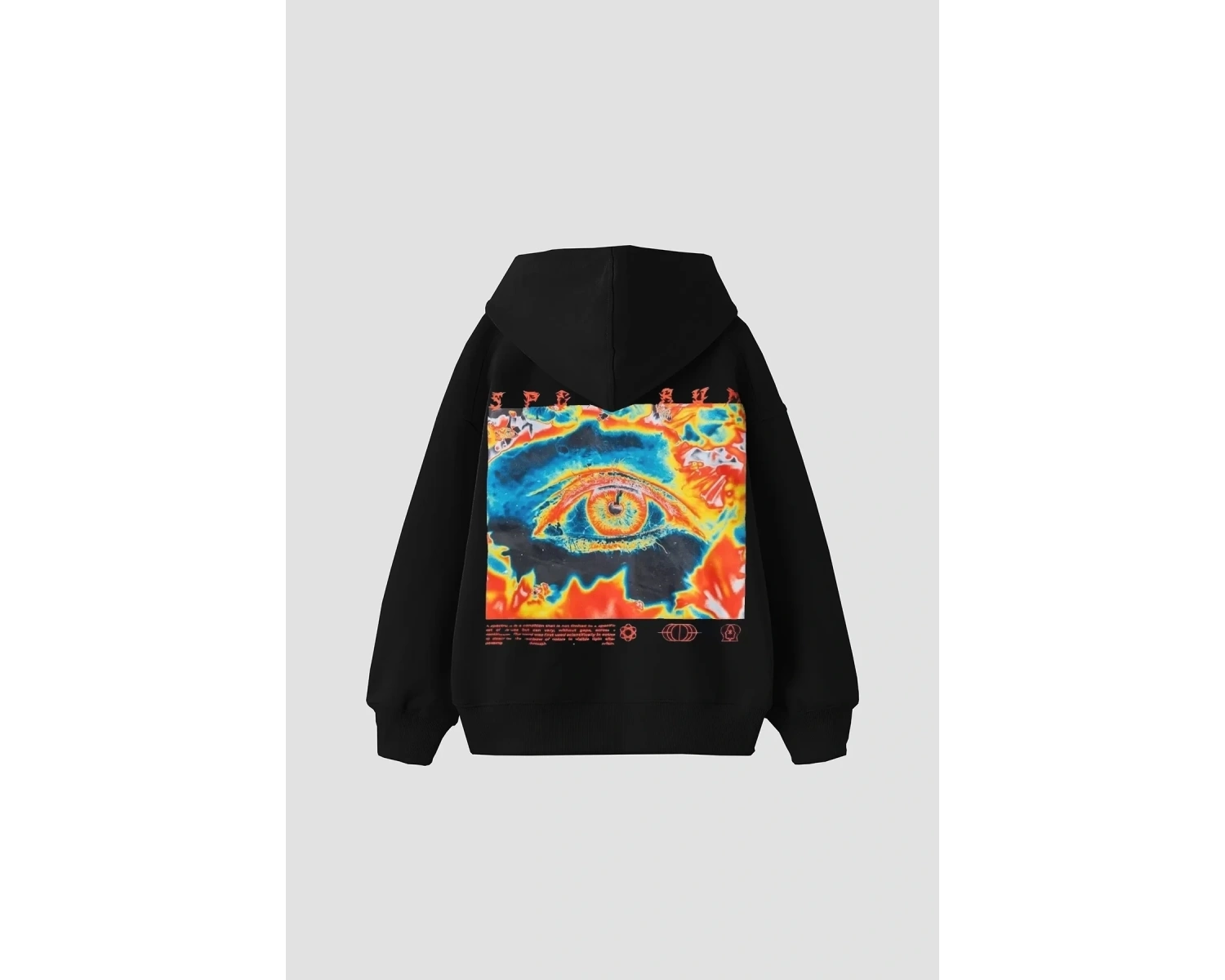 Spectrum Sırt Baskılı Oversize Unisex Siyah