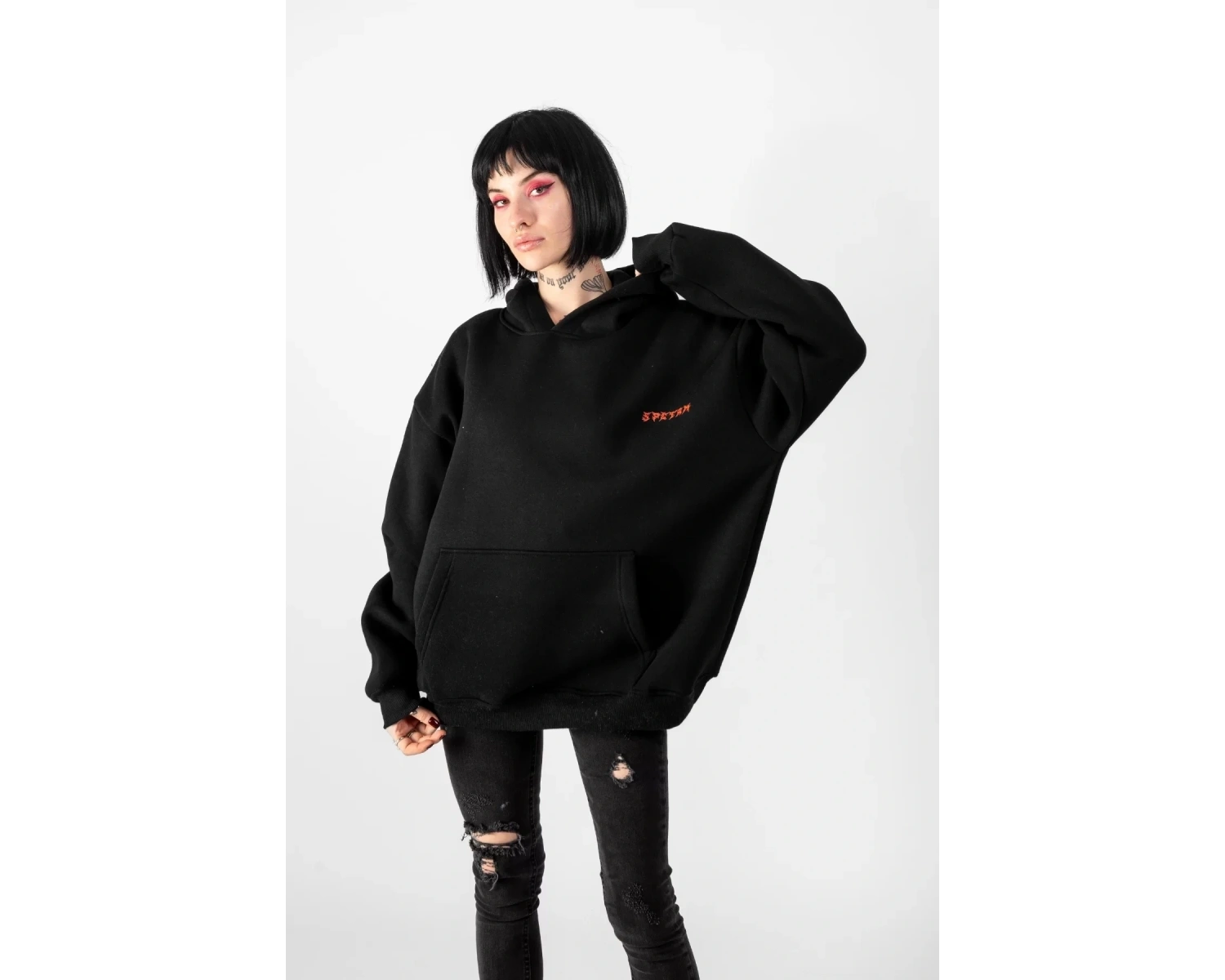 Spectrum Sırt Baskılı Oversize Unisex Siyah