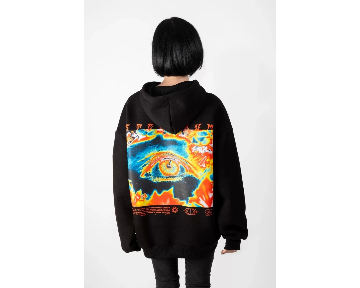 Spectrum Sırt Baskılı Oversize Unisex Siyah