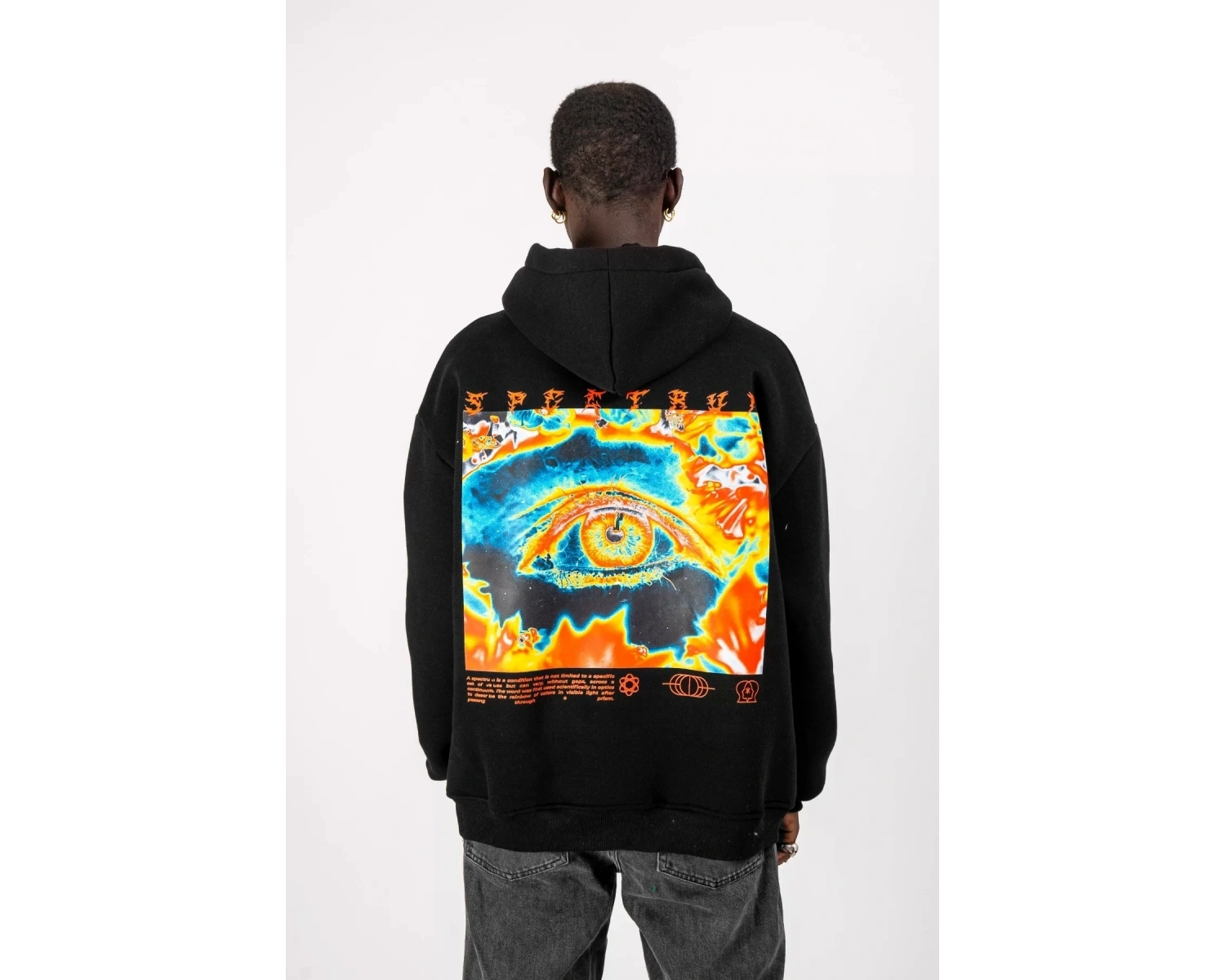 Spectrum Sırt Baskılı Oversize Unisex Siyah