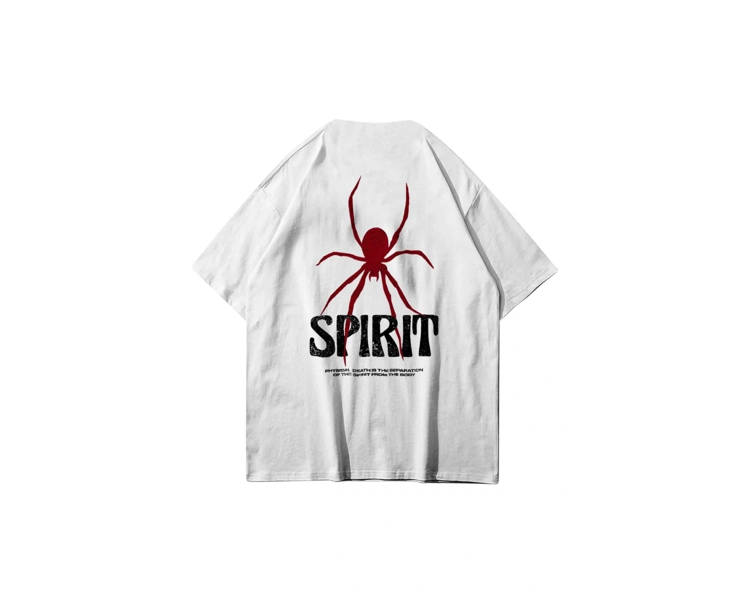 Spirit Örümcek Ön Arka Baskılı Pamuk Oversize Bisiklet Yaka