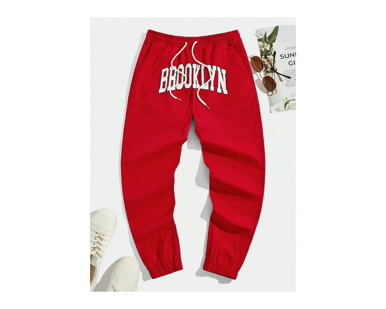 Sporsity Letter Graphic Drawstring Waist Pants