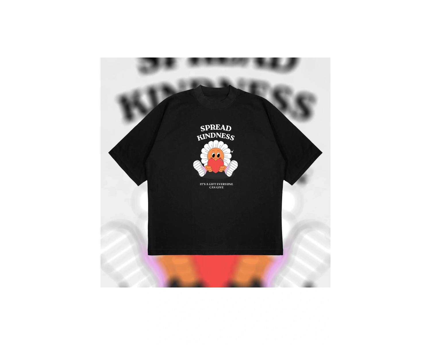 Spread Kindness Oversize Unisex Pamuklu Nefes Alan Kalın Kumaşlı