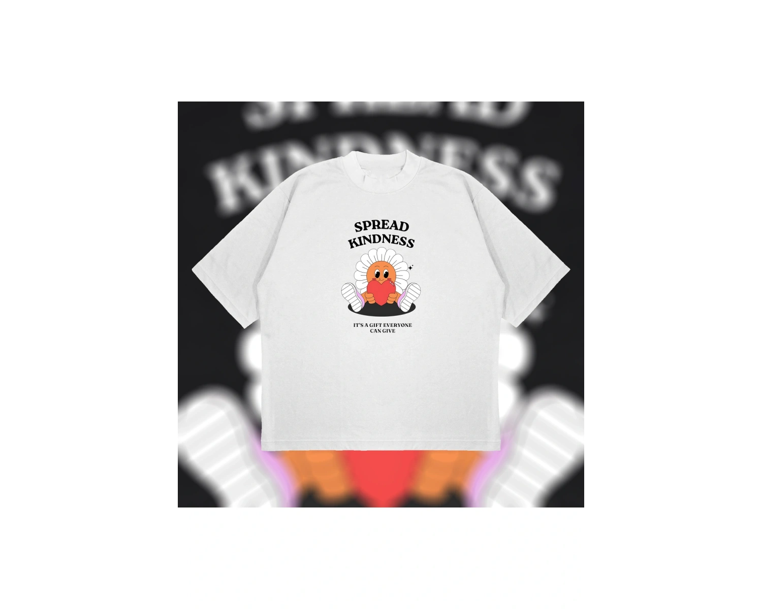 Spread Kindness Oversize Unisex Pamuklu Nefes Alan Kalın Kumaşlı