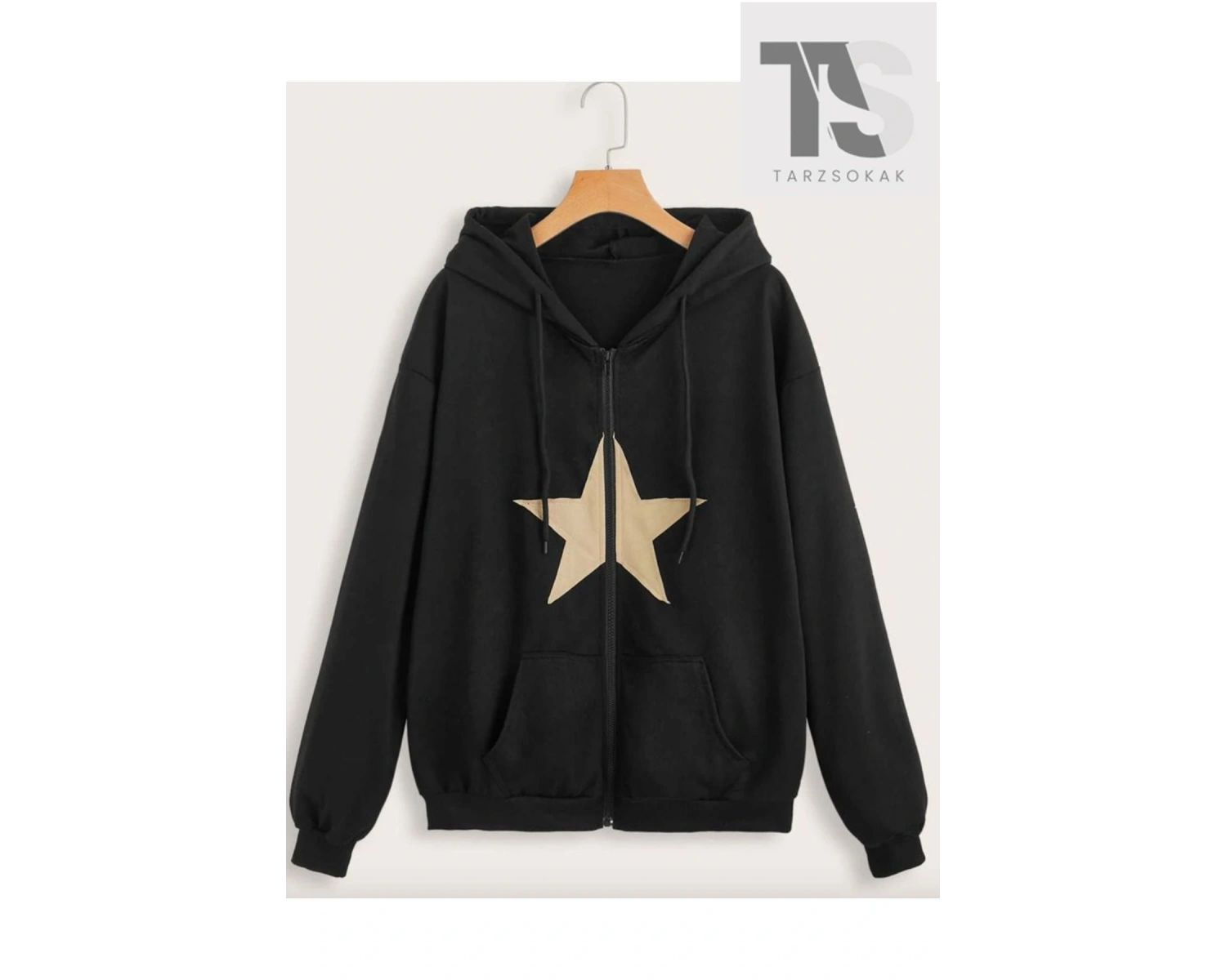 Star Desen Sweatshirt Fermuarlı Hırka Unisex