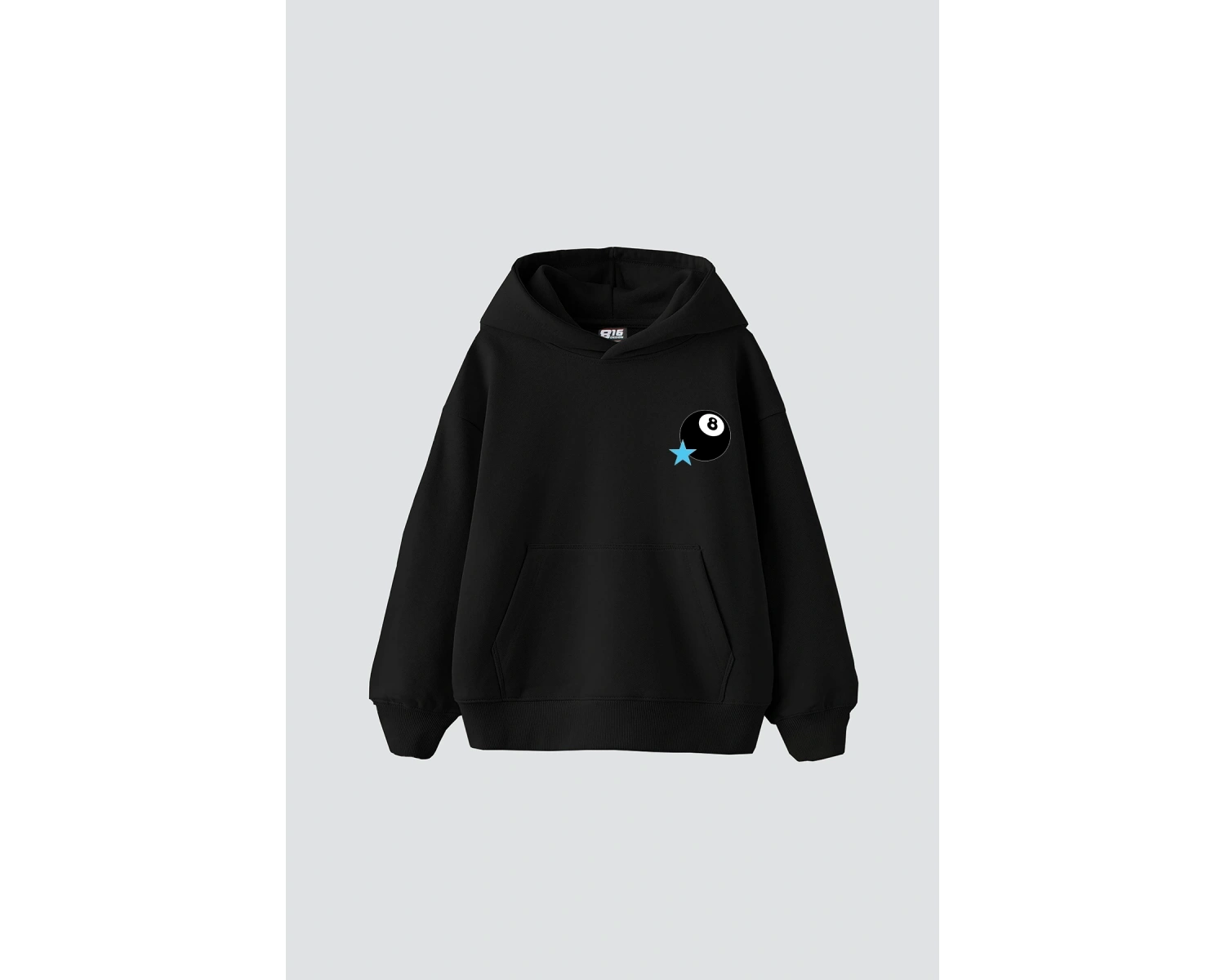 Star Eight Ball Baskılı Oversize Unisex Beyaz