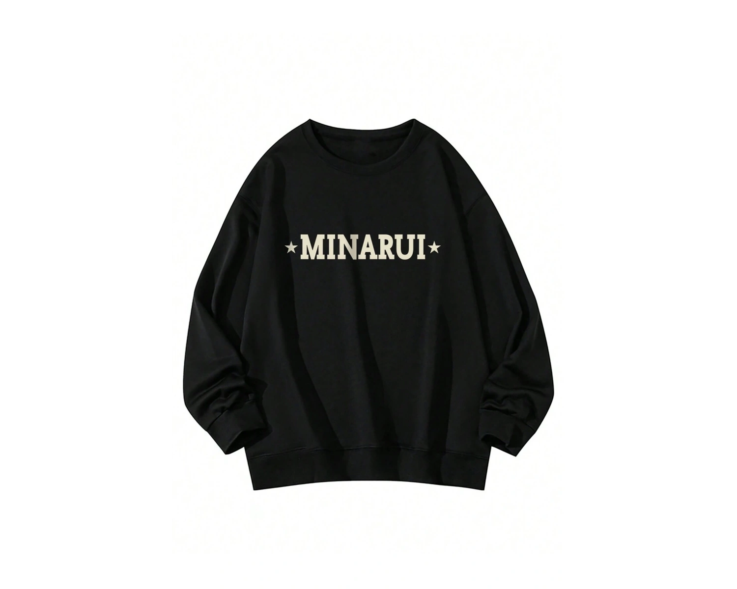 Star Pattern Drop Shoulder Oversized Pullover Siyah