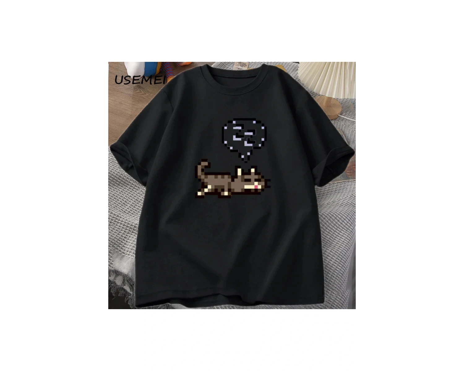 Starvalley vadisi uyku kedi Sploot grafik T shirt erkekler rahat komik kısa kollu tişört Unis 2907