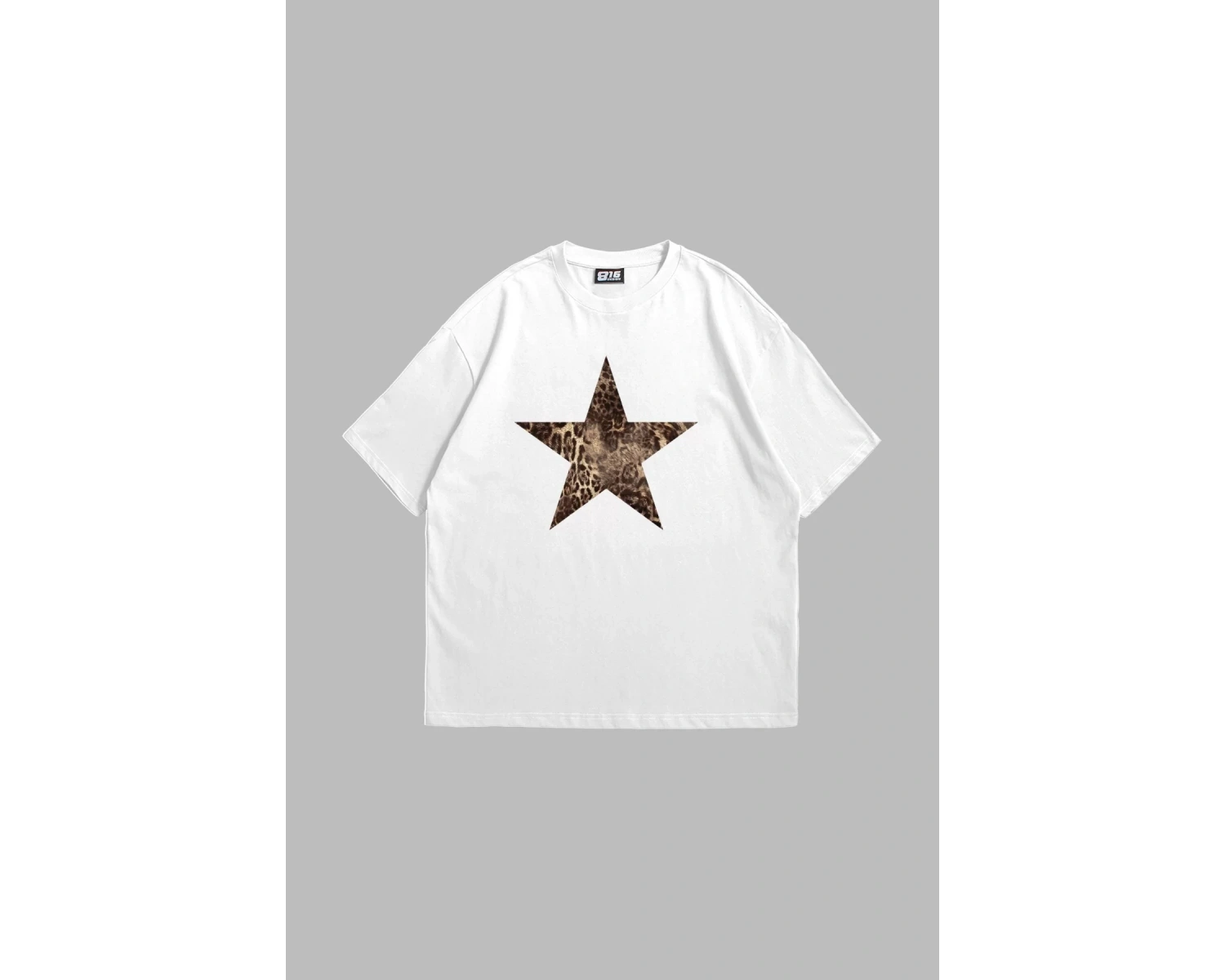 Starz Leopar Baskılı 24/1 Oversize Unisex Beyaz
