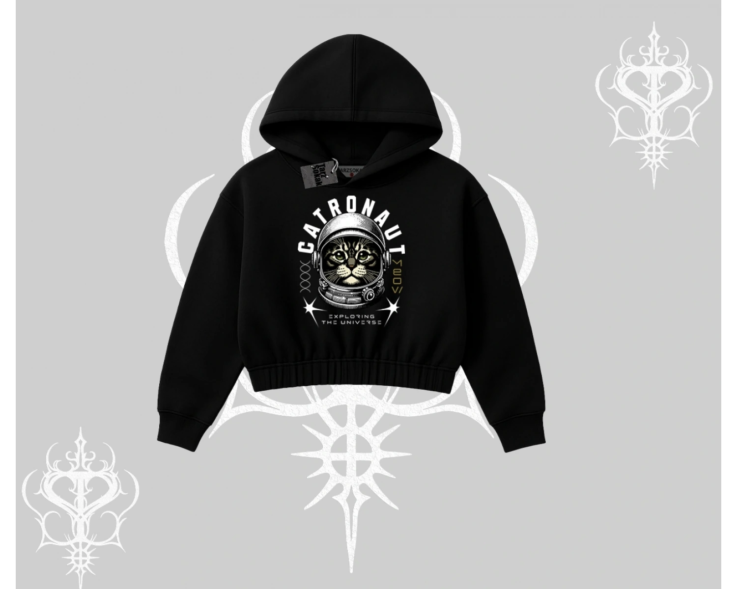 Stay Cool Kedi Baskılı Biskilet Sweatshirt