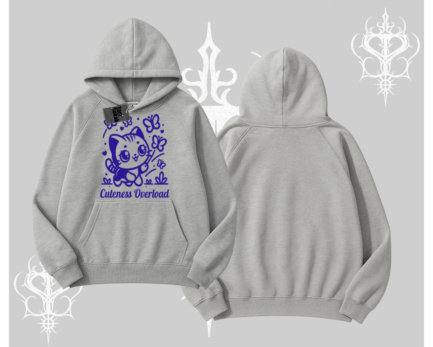 Stay Cool Kedi Baskılı Biskilet Sweatshirt