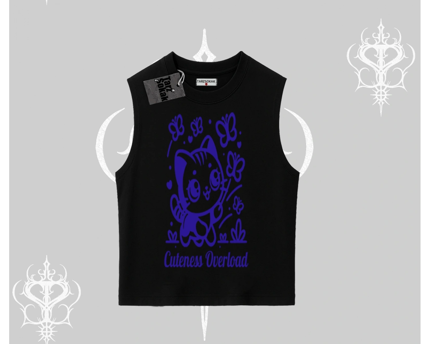 Stay Cool Kedi Baskılı Kapşonlu Sweatshirt