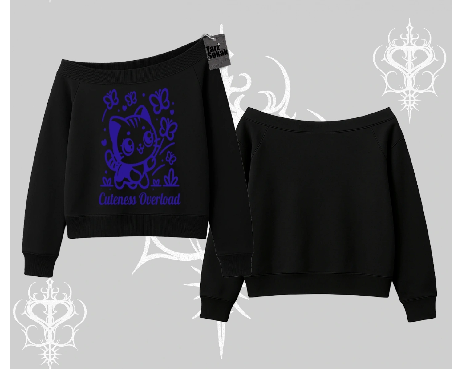 Stay Cool Kedi Baskılı Oversize Tshirt