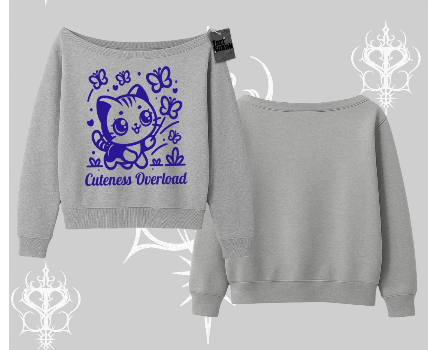 Stay Cool Kedi Baskılı Oversize Tshirt