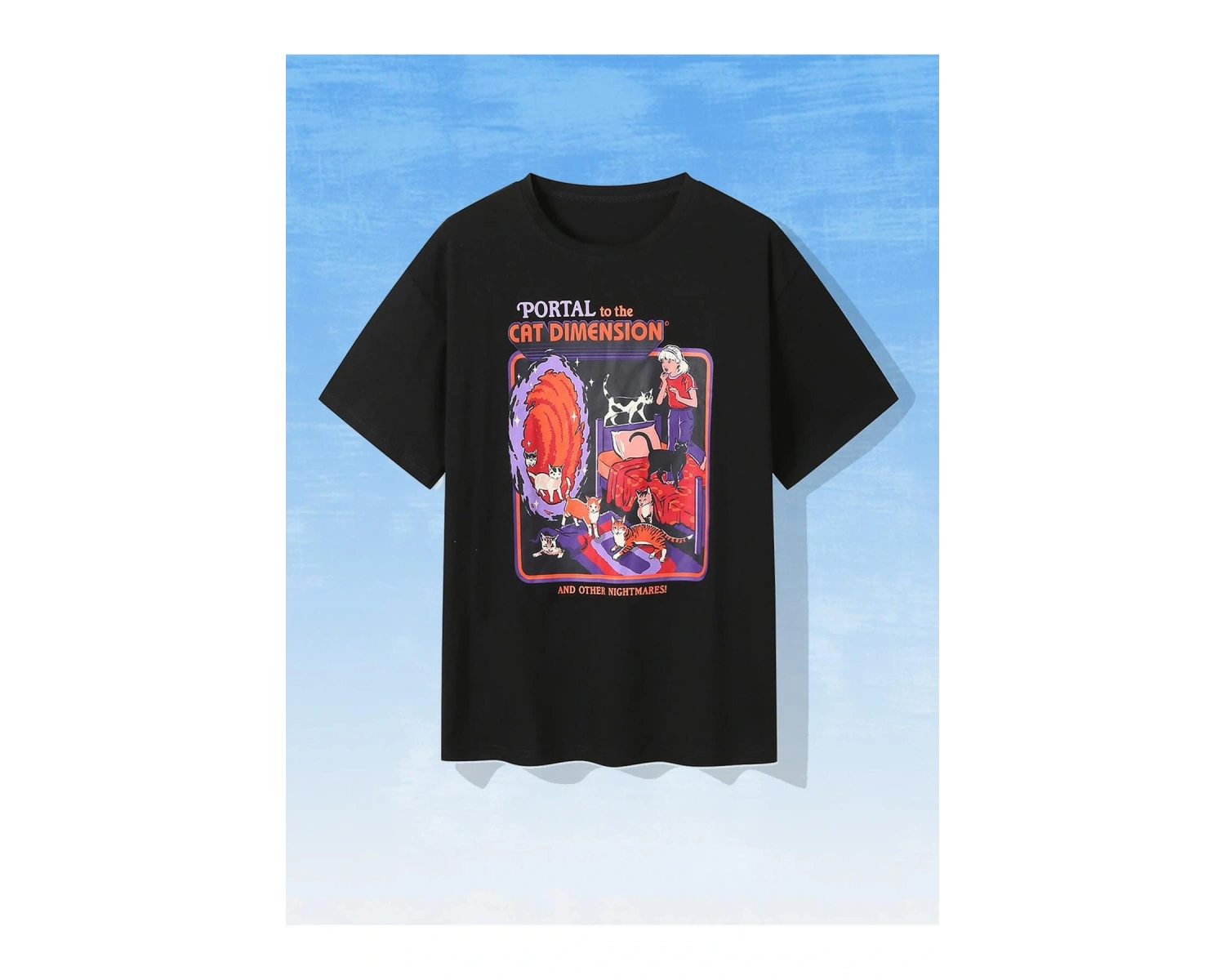 Stevenrhodes Mektup ve Kedi Grafikli Tişört