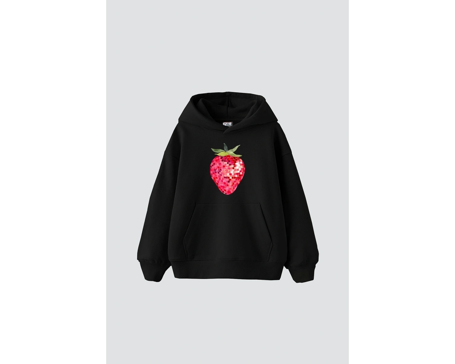 Strawberry Disco Baskılı Oversize Unisex Beyaz