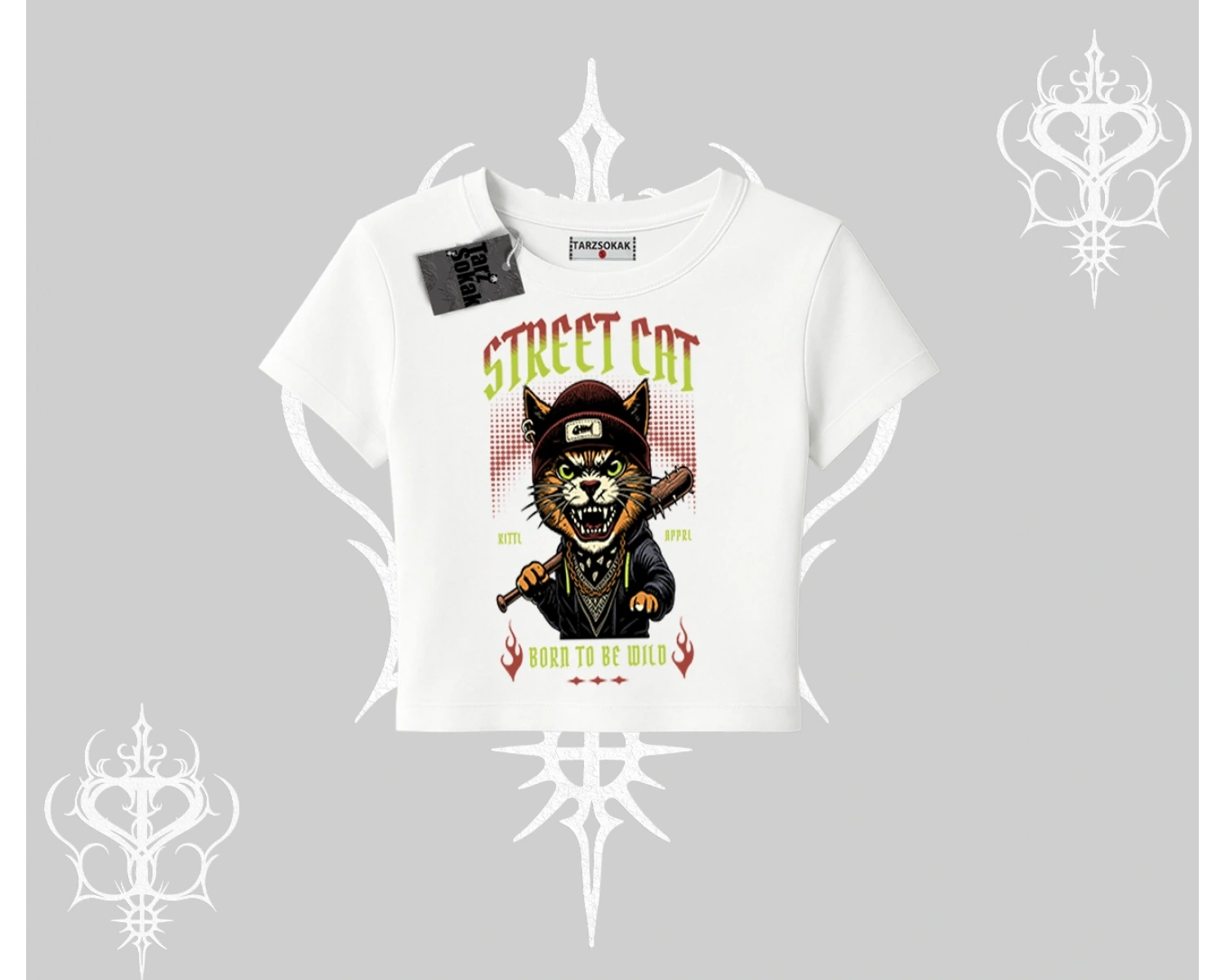 Street Cat Kedi Baskılı Babby Tee Tshirt