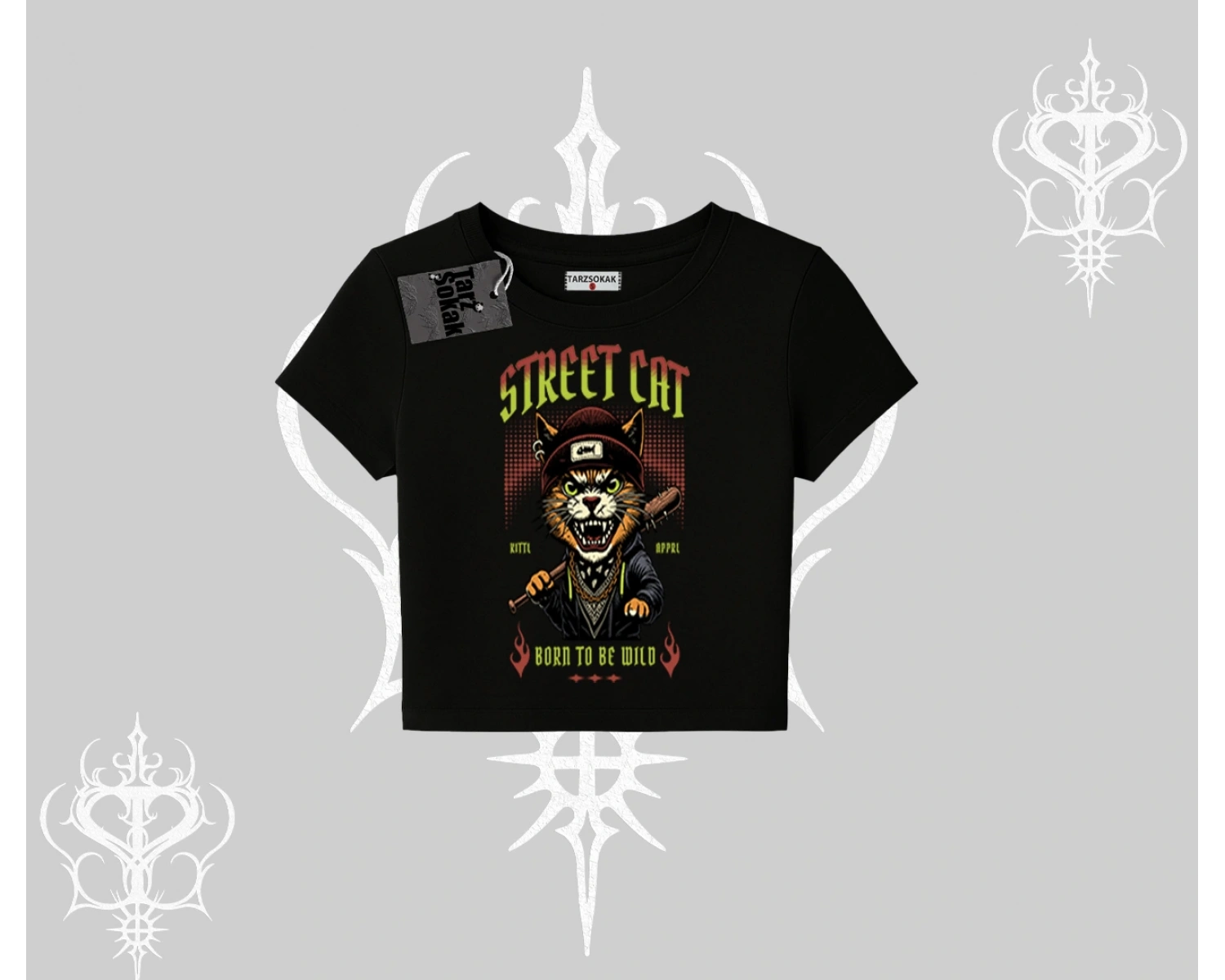 Street Cat Kedi Baskılı Babby Tee Tshirt