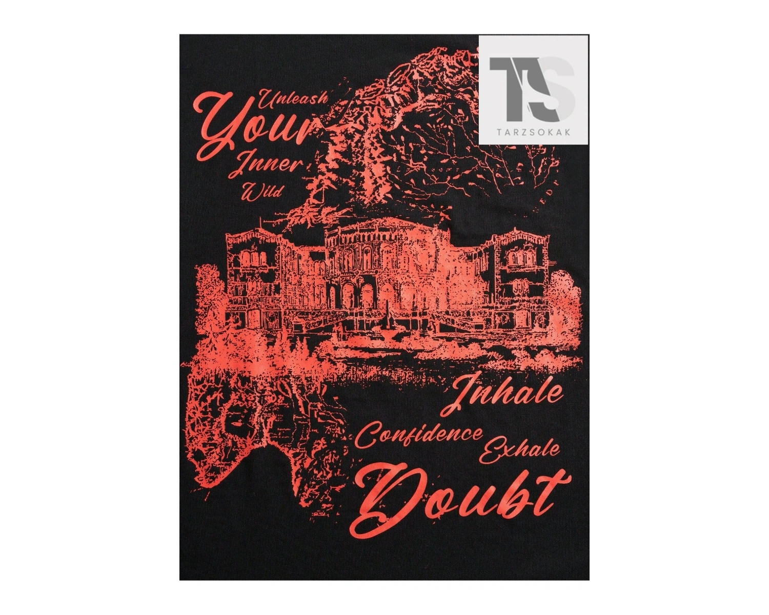 Street Life Erkek Kafatası ve Yazı Baskı Kısa Kollu Tişört