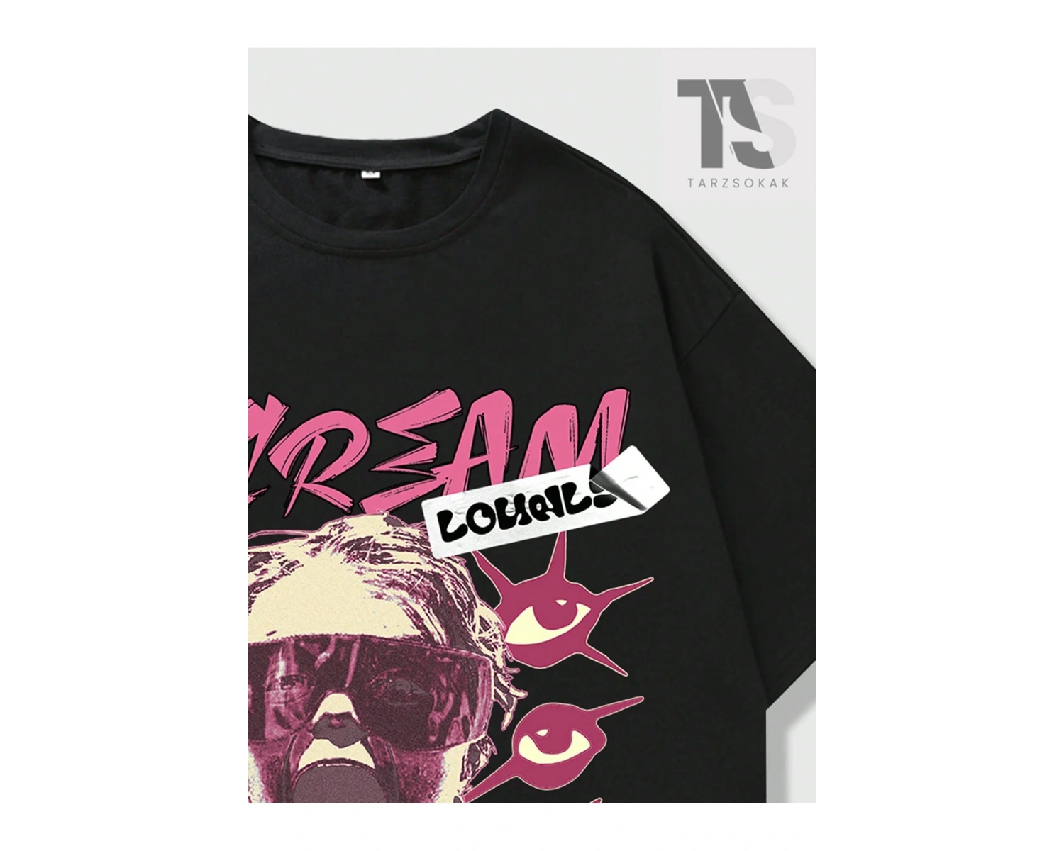 Street Life Erkek Karakter ve Slogan Baskılı T-shirt